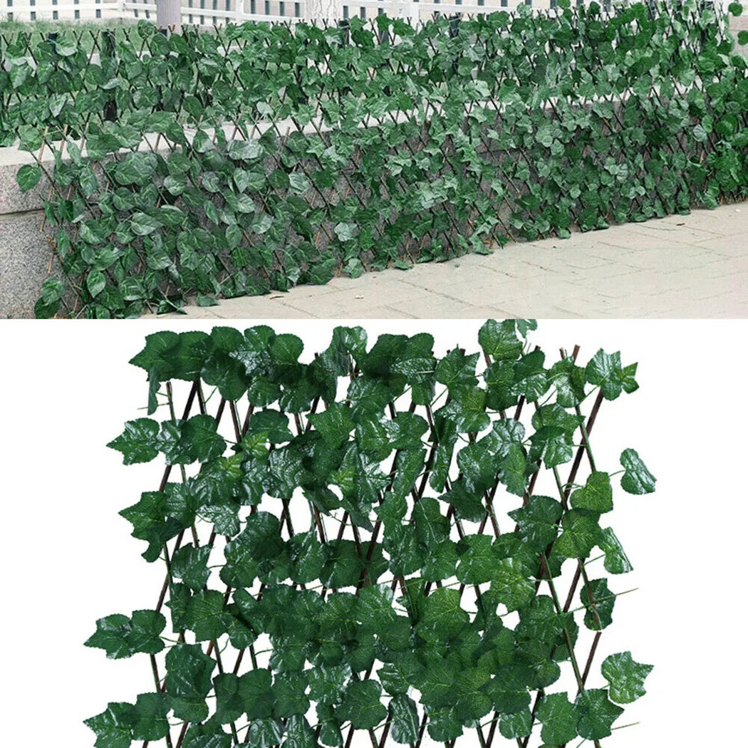 

1pcs Artificial Ivy Fence Garden Screening Expanding Trellis Fence Privacy Screen Waterproof Branches Telescopic Fence Decor