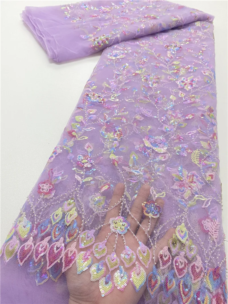 

PGC французский африканский тюль кружева ткань 2021 Высокое качество Красочные Блестки Кружева Материал для Нигерии свадебное платье Швейные ...