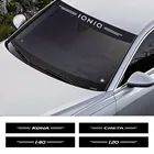 Автомобильная наклейка на лобовое стекло для Hyundai CRETA EON EQUUS i10 i20 i40 IONIQ IX25 IX55 KONA, автомобильные аксессуары, Виниловая наклейка