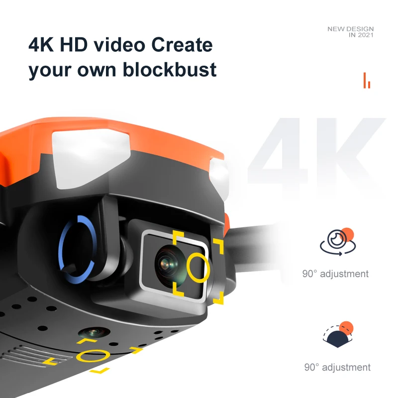 Mini Dron KK9 4K HD con c&aacute;mara Dual, cuadric&oacute;ptero plegable con mantenimiento de altitud, Wifi, FPV, funci&oacute;n de evitaci&oacute;n de obst&aacute;culos, juguete de regalo, novedad de 2021-4