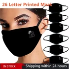 26 букв маски унисекс дышащая сверкающая блестящая маска стразы маска для лица черная хлопковая Пылезащитная маска для рта Mondkapjes