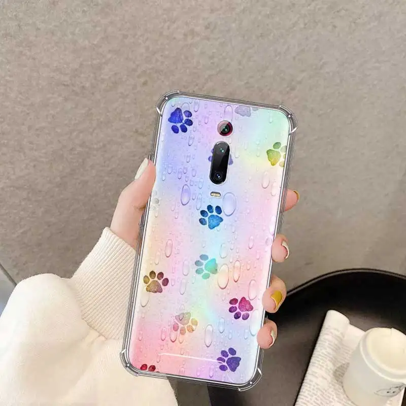 

Capa For Xiaomi Redmi Note 9S 9 8 8T 7 9A 9C 8A X10 K20 K30 Pro Case Airbag Fall Proof Shell Phone Casos Cat Dog Paw Animal