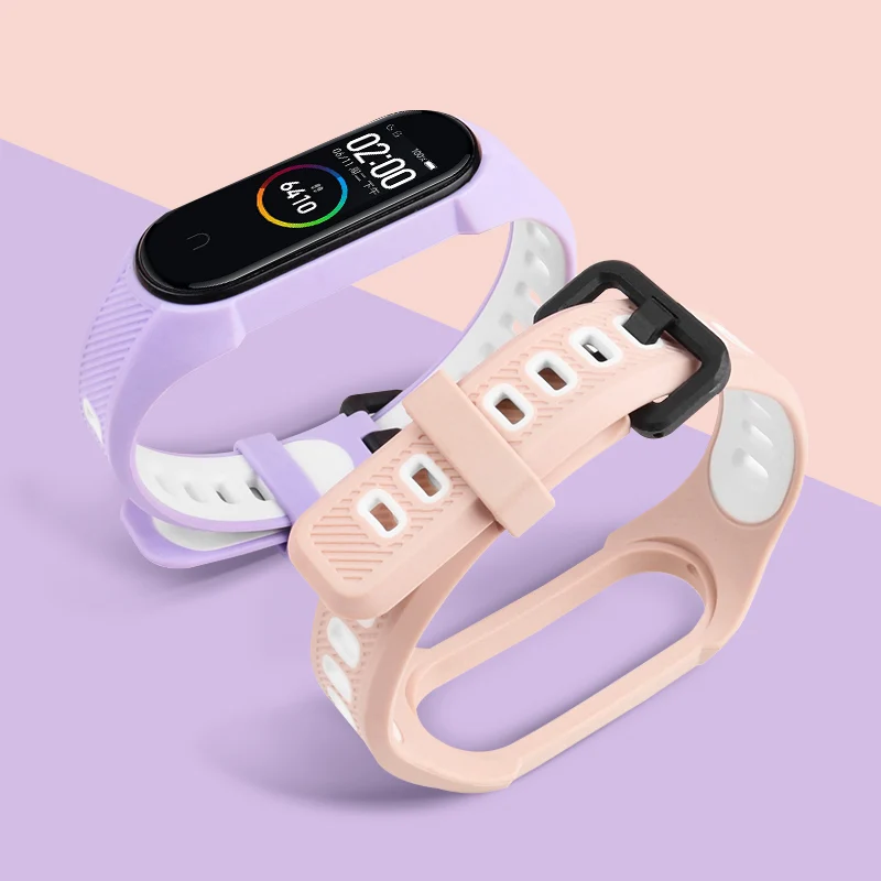 

Мягкий силиконовый ремешок для браслета Xiaomi Mi Band 4 5 6, цветной спортивный дышащий ремешок для Miband 3 4, сменный ремешок для браслета