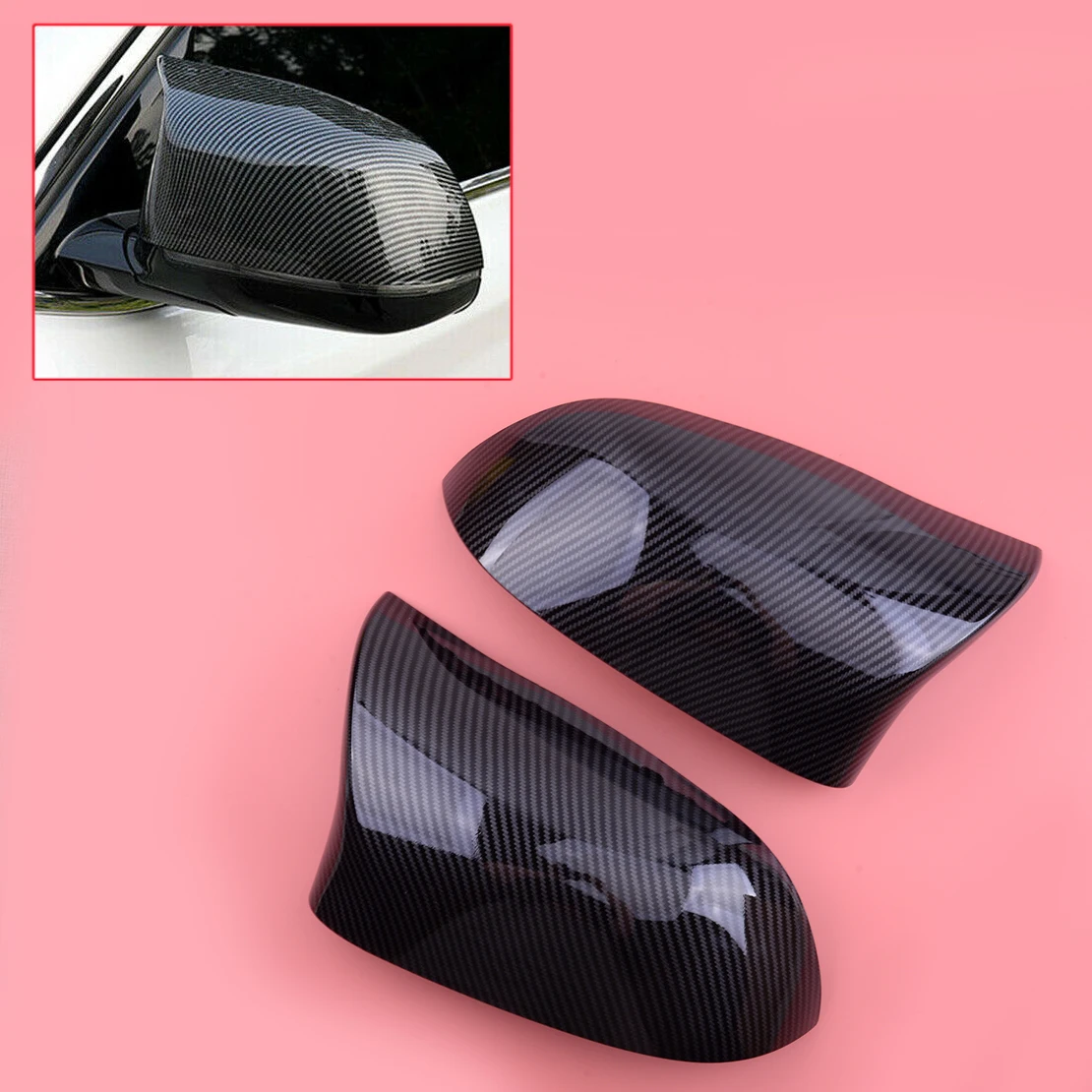 

2Pcs 51167365113 Side Rearview Mirror Cover Cap 51167365114 Fit For BMW X3 X4 X5 X6 F25 F26 F15 F16 2015-2017 Carbon Fiber Style