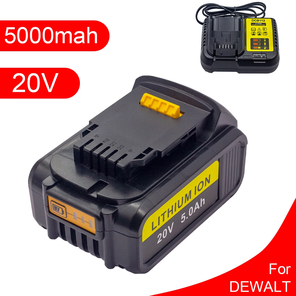 

The latest 20V 5ah battery is suitable for DEWALT DCB180 DCB181 DCB182 DCB201 DCB201-2 DCB200 DCB200-2 DCB204-2 Li-Ion CE