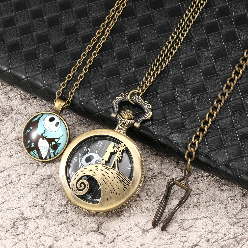 Exquisite Design Vintage Quartz Pocket Watch Fashion Necklace Pendant Chain with Gift Box Best Gifts Sets for Women Men