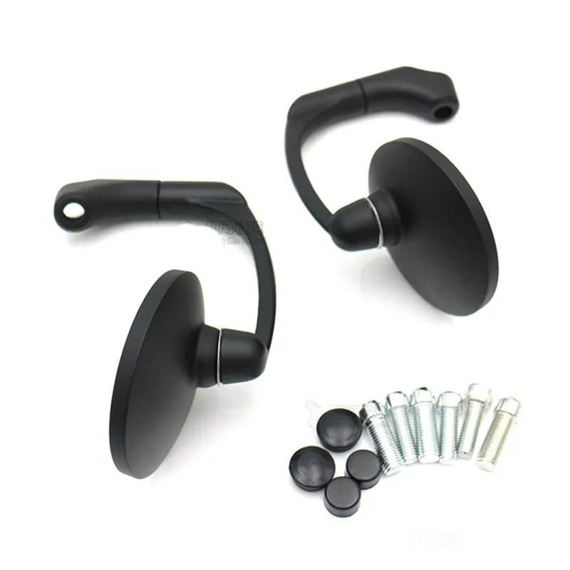 Серебристо-черные боковые зеркала мотоцикла металлические аксессуары для