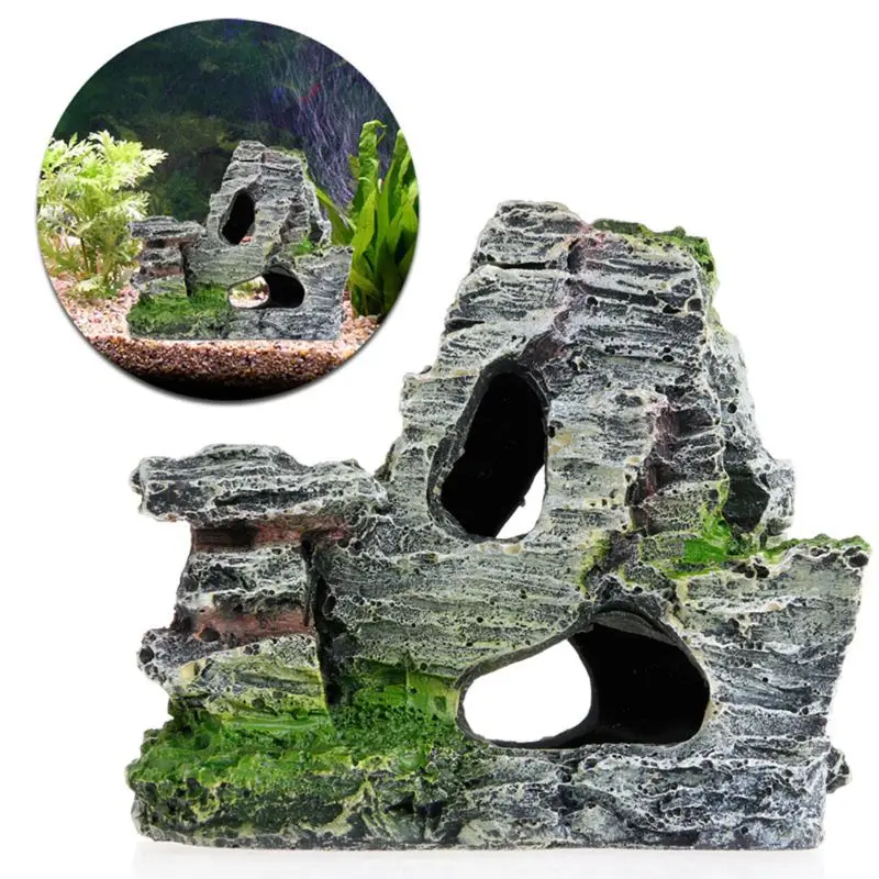 

Mountain View Aquarium Rock Cave Tree Bridge Fish Tank Ornament Rockery Decor