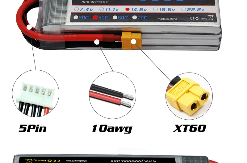 HRB 4S 14,8 V 6000mah Lipo батарея 50C XT60 XT90 XT90-S EC5 Deans T XT150 AS150 RC FPV Дрон самолеты вертолет автомобиль грузовик запчасти