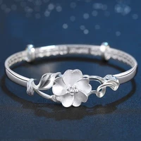 vintage elegant all match frosted flower hollow 925 silver ladies vera bracelet party gift jewelry wholesale