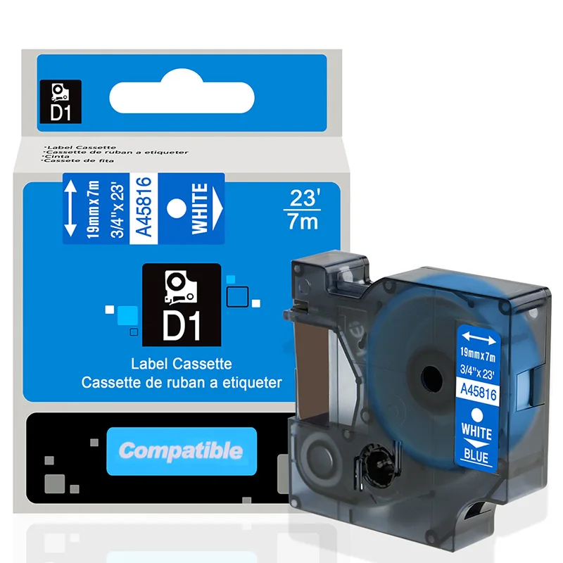 A45816 Labelife 1 шт. 45800 45803 19 мм DYMO D1 Стандартный ярлык совместимый для Dymo LabelManager 300 350 400 420P 450 этикетировщик - Цвет: A45816