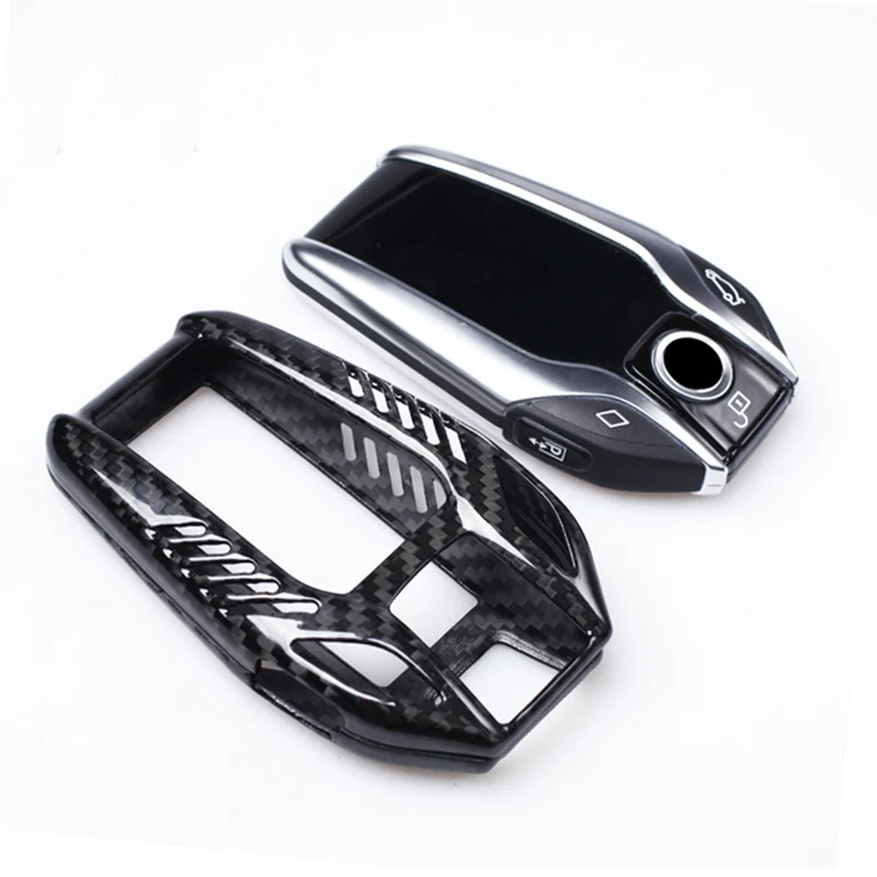 Чехол для автомобильных ключей из настоящего углеродного волокна bmw 7 6 Series I12 730 740