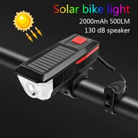 shiziwangri bicycle light 500lumen 2000mah bike headlight solar flashlight handlebar usb charging mtb road cycling highlight