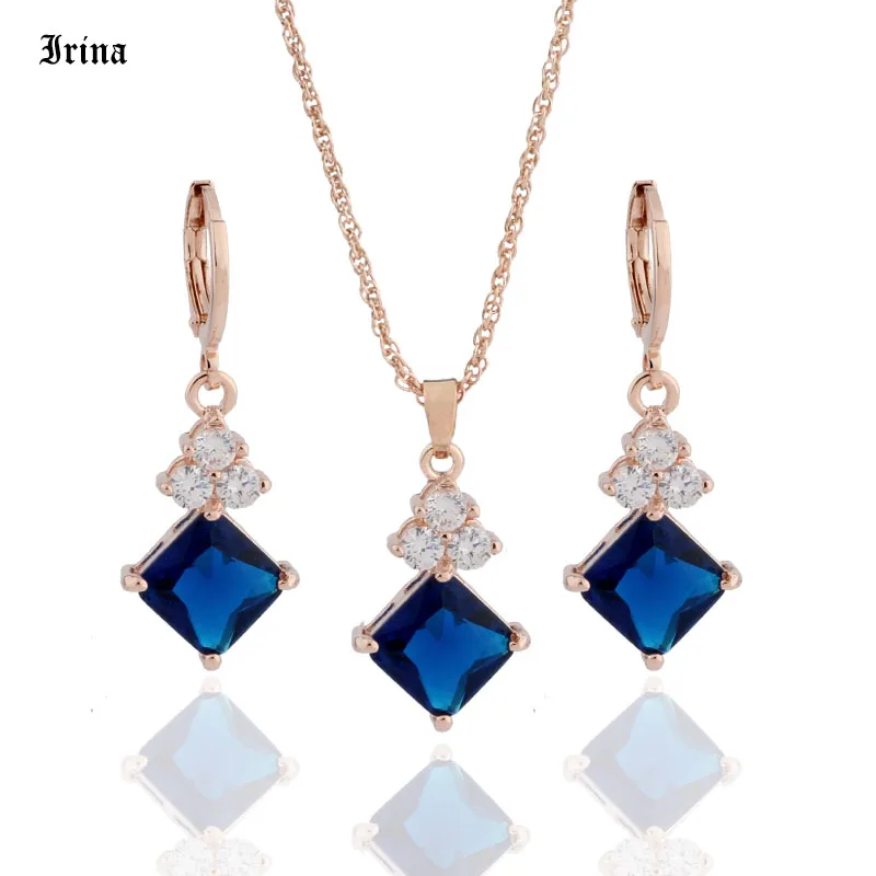 Комплект из колье и серёг под розовое золото 585 пробы|Ювелирные наборы| |