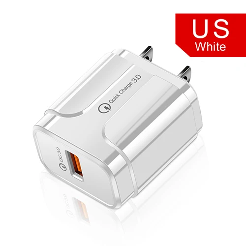 US White YKZ USB зарядное устройство, зарядное устройство для мобильного телефона 18 Вт QC3.0 Быстрая зарядка EU US настенное зарядное устройство для iPhone samsung Xiaomi huawei телефонный адаптер - Тип штекера: US White