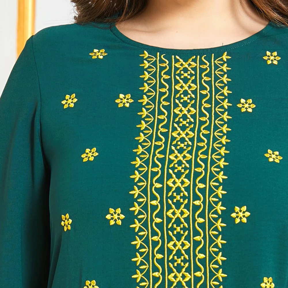 

Ramadan Eid Embroidery Muslim Women Dress Abaya Saudi Arabia Turkey Islam Clothing Dresses Vestido De Mujer Robe Longue Arabic