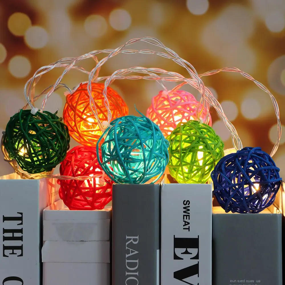 10 м вечерние ничное украшение рождественские праздничные Ротанговые шариковые