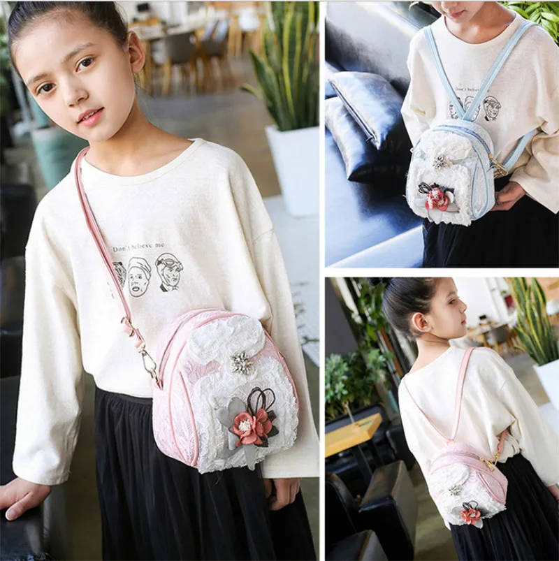 Модный детский кружевной рюкзак 2019 прекрасная детская школьная сумка с розовыми