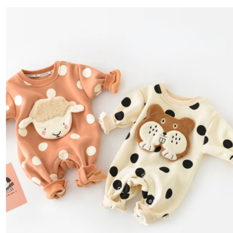 

New Newborn Baby Clothes Boys Girls Rompers Cute Animal Printed Long Sleeve Winter Cotton Kids JumpsuitClothing Baby Boy Clothes