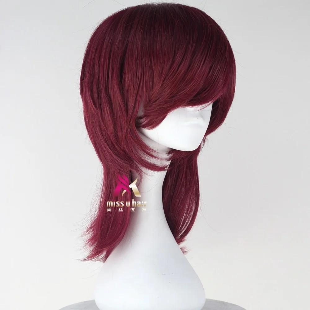 anime Wig Cosplay Costume Women Short red Synthetic Hair Halloween Party Harukanaru Toki no Naka de Maihitoyo Wigs+wig cap | Тематическая