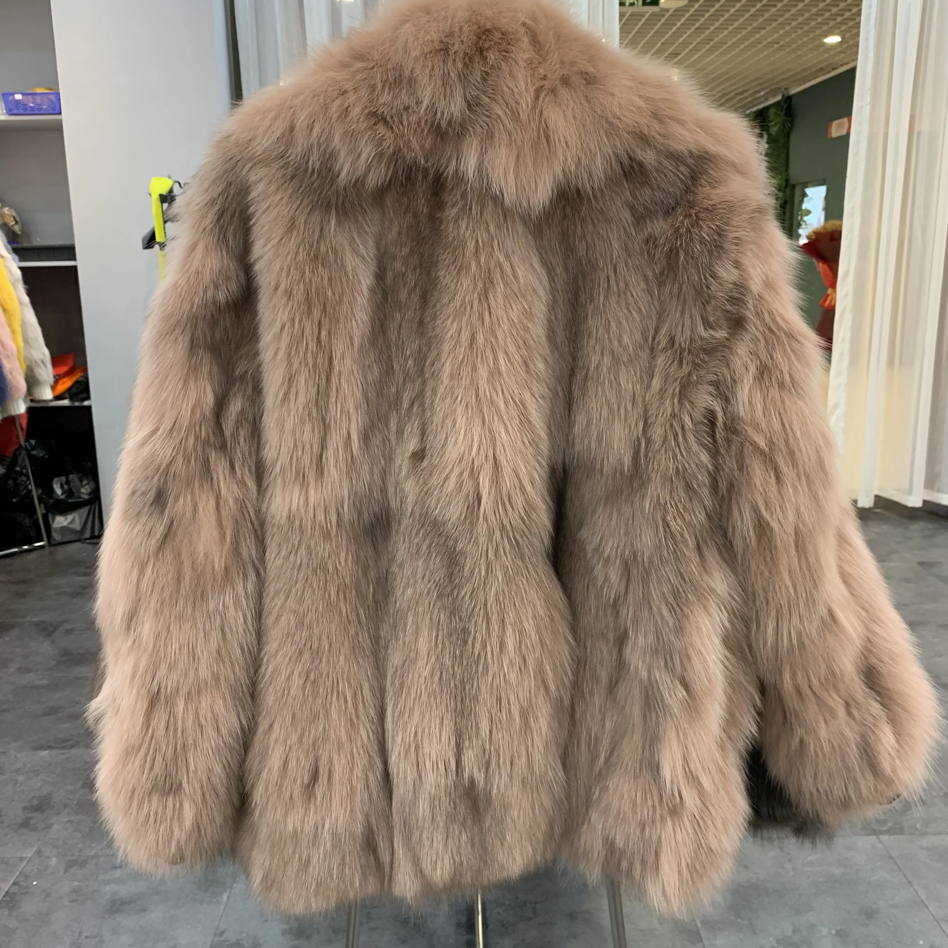 SQXR женская шуба из натурального меха Толстая теплая Лисьего верхняя одежда