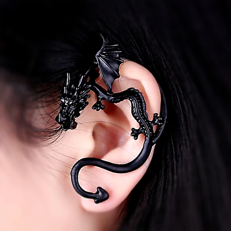 

Серьги-кольца мужские из «жемчуга дракона», в винтажном стиле