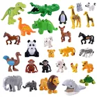 Большие размеры, сборные строительные блоки, подходят для опорной плиты, аксессуары, игрушки для детей, животные, зоопарк, наборы, детские подарки