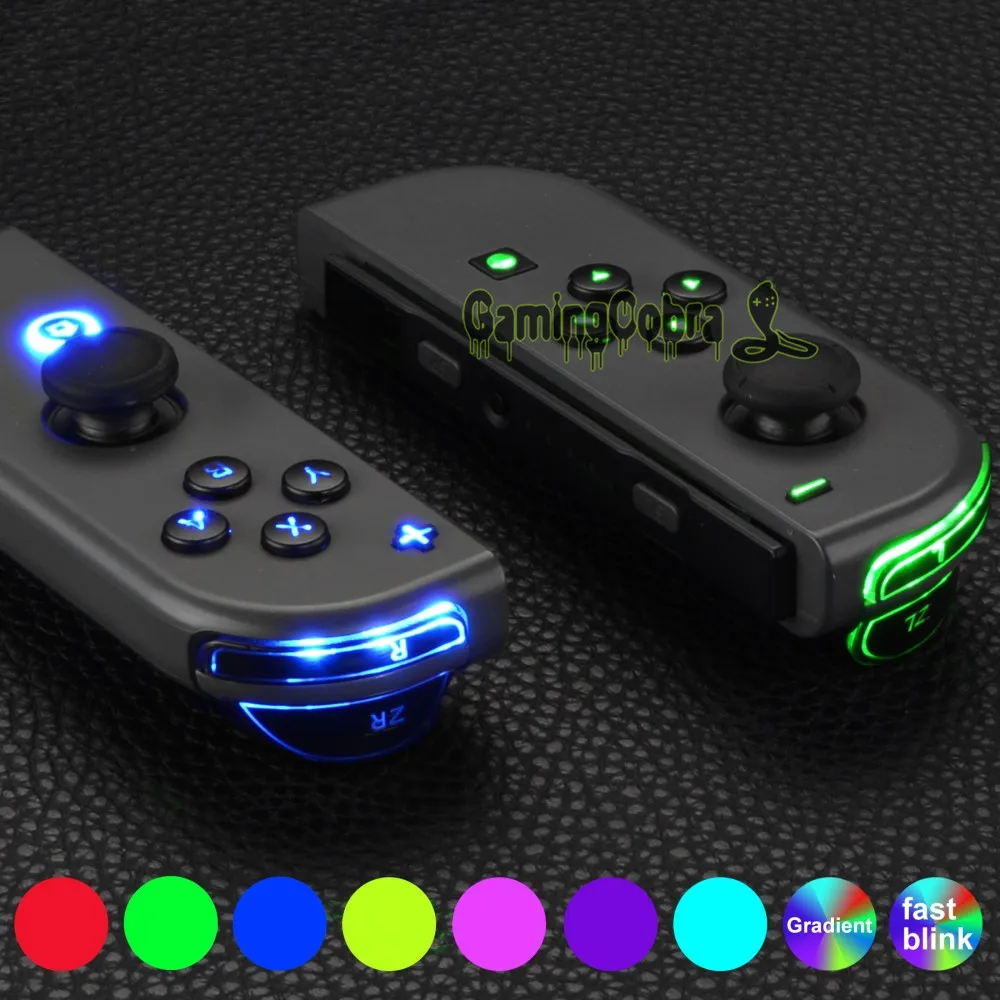 Botões de Cara para ns Cores Modos Joycon Dfs Led Kit Multi-cores Luminated Símbolos Clássicos Abxy Gatilho Switch 7 9 ns