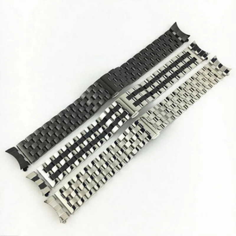 

18-24mm Universal Solid Stainless Steel Flat Curved Ends Wrist Watch Band Strap Men Women Metal Bracelet Belt 18 20 22 22 24mm