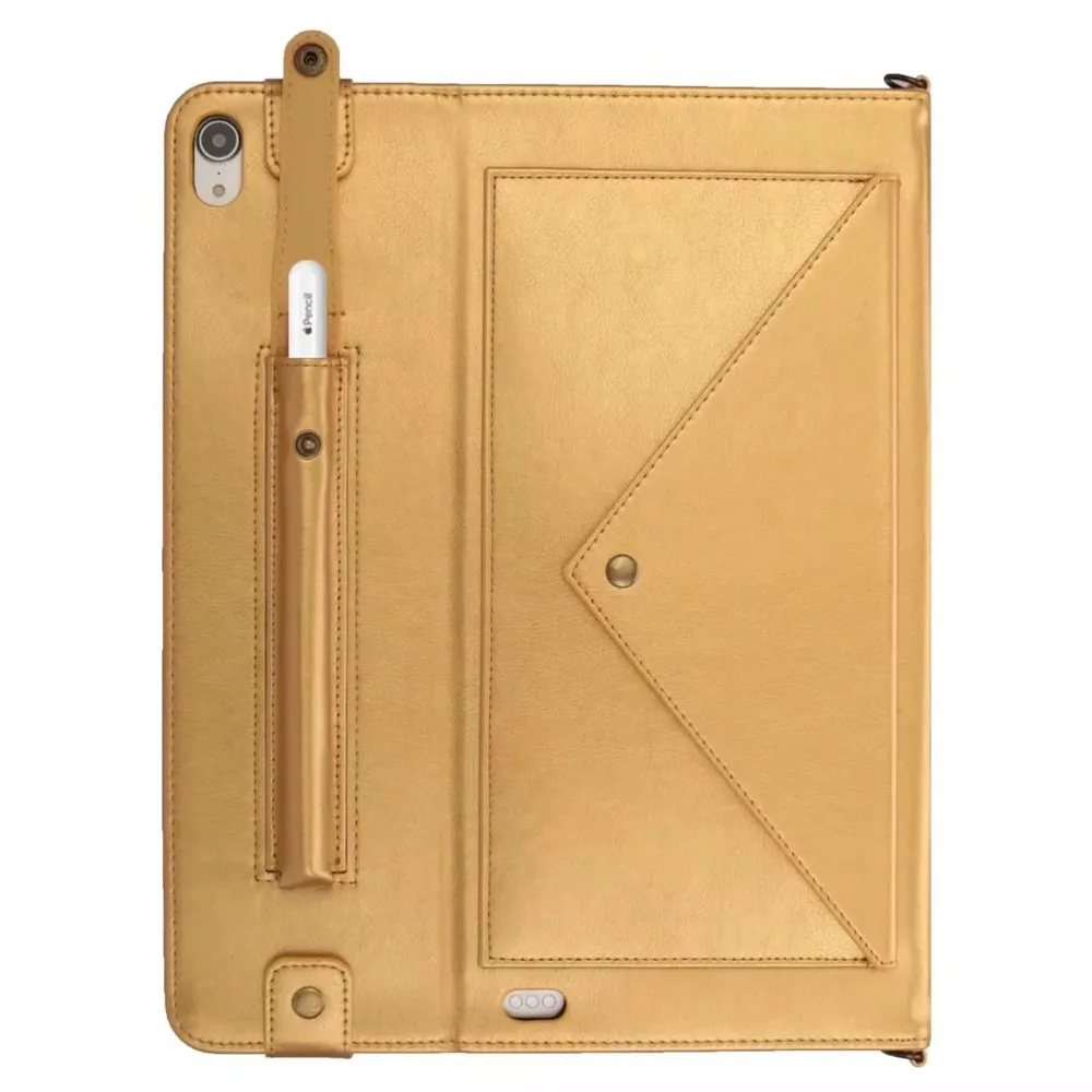 Золотой Чехол для нового iPad Pro 11 чехол из искусственной кожи bao для iPad Pro 11 чехол Funda ремешок на плечо с держателем карандаша+ пленка - Цвет: Золотой