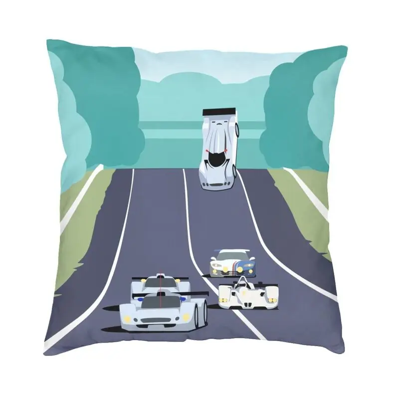 

24 Hours Of Le Mans Sports Car Race Pillow Case Home Decoration Endurance Racing In France Cushion Cover Velvet Pillowcase