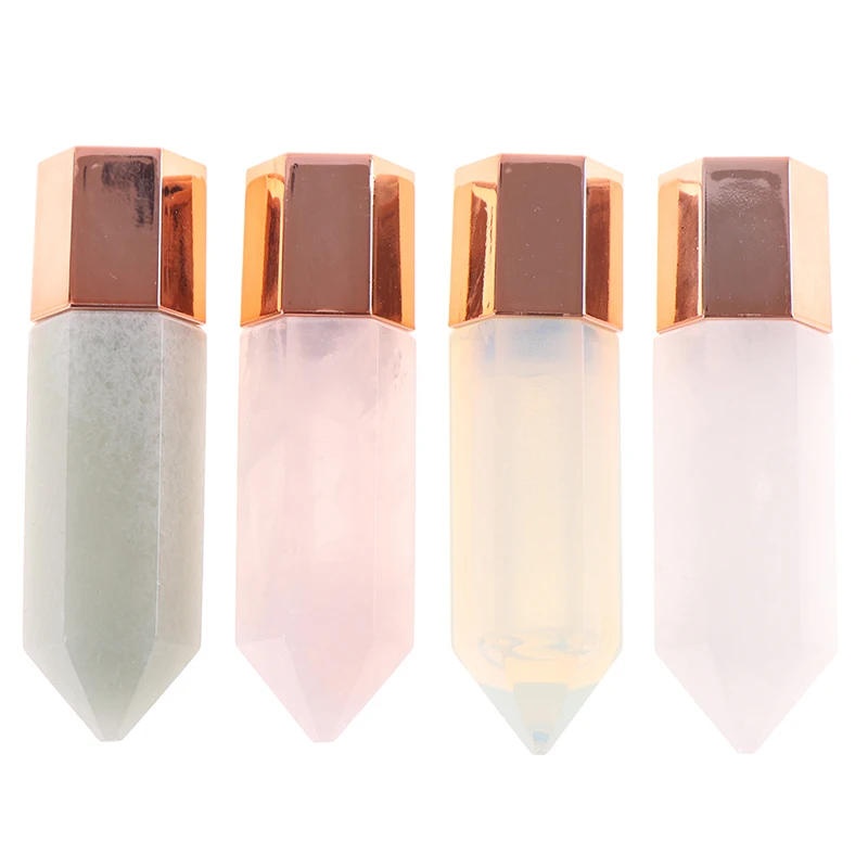 

4IN1 Column Facial Beauty Scraping Essential Oil Bottle Jade Massager Roller 1PC