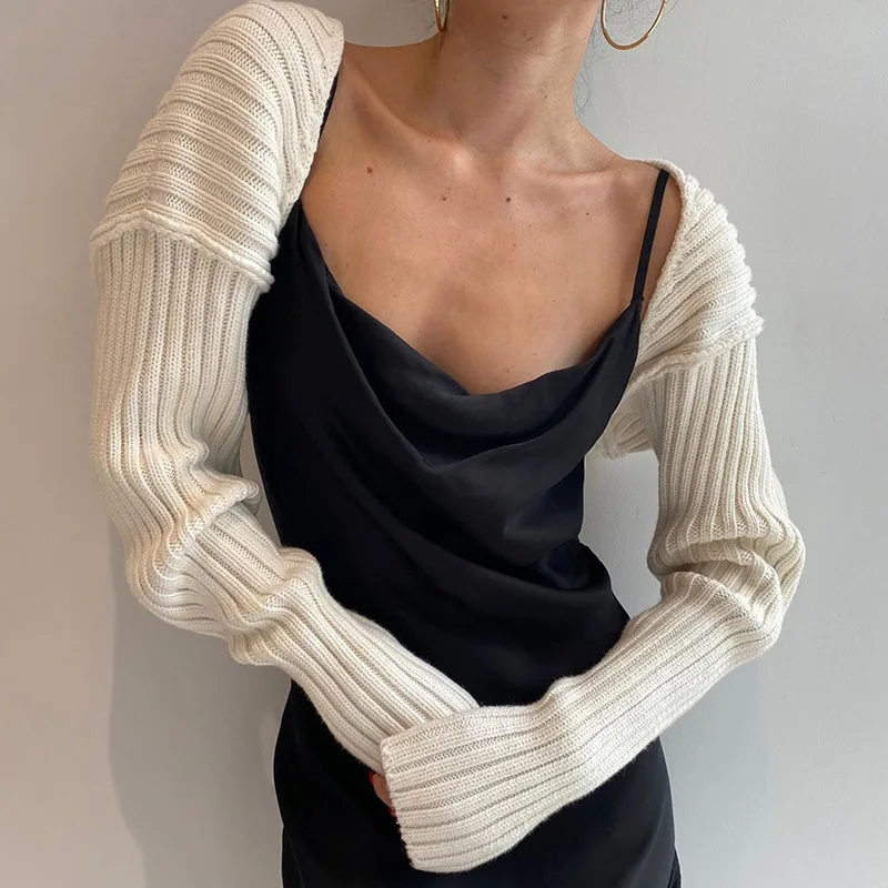 

Autumn Woolen Long Sleeve Sweater Women Knitted Cardigan Girls Sexy Knit Top Fashion Streetwear Short Knitwear Striped Sweaters