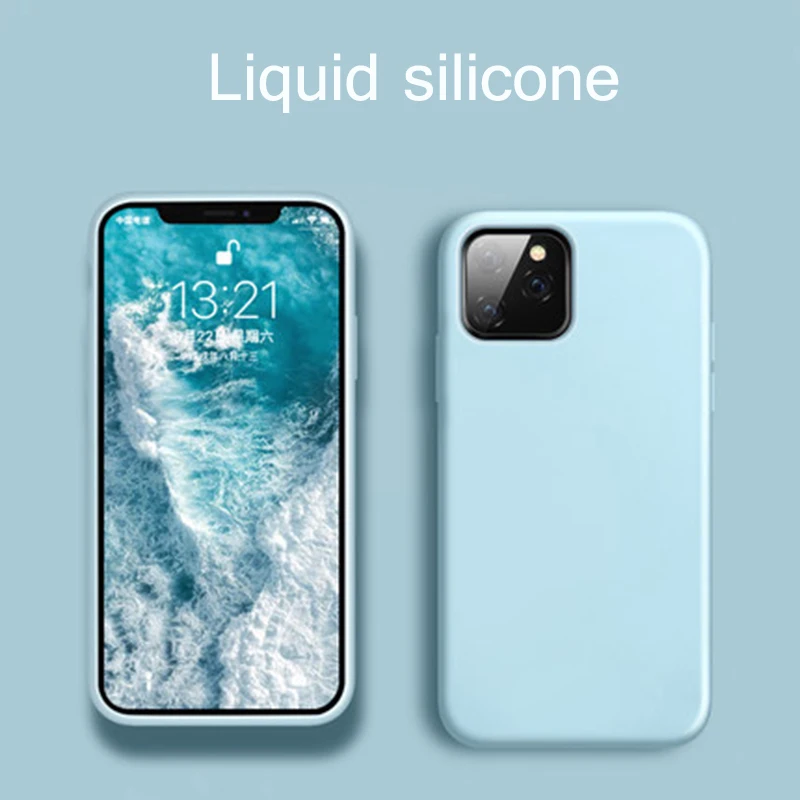 Shockproof Soft Silicone Phone Case For iphone 11 pro Max Cases Solid color Protection Cove TPU phone shell pink black red |
