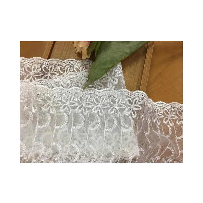 

Сетка с двойной вышивкой, кружево, цветение, белая сетка, вышивка, кружева, аксессуары, 12 см в ширину