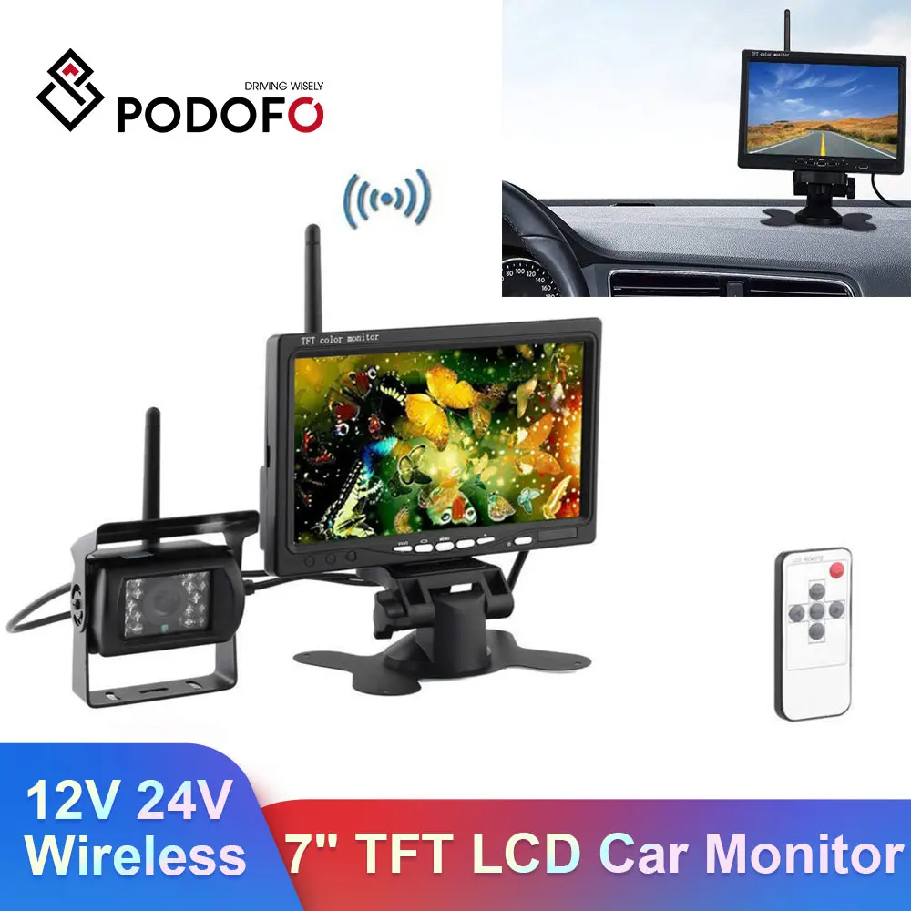 Автомобильный монитор Podofo 7 дюймов TFT LCD автомобильный дисплей камера заднего