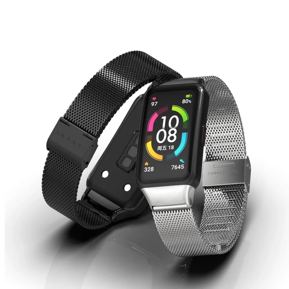 

Strap For Huawei Honor Band 6 Smartwatch Milanese Loop Bracelet Stainless Steel Watch Band For Huawei Band 6 Metal Wristband