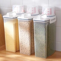 plastic rice storage container 2kg kitchen sealed bottles cereals snacks flour tea scale jars cat dog food washing powder box