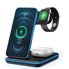 Беспроводное зарядное устройство Qi 3 в 1, 15 Вт, подставка для iPhone 12, 11, XS, XR, X, 8, док-станция для быстрой зарядки Airpods Pro, Apple Watch 6, 5, 4, 3, 2