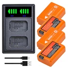 Аккумулятор 2160 мА  ч NP-FW50 NP FW50 NPFW50 для Sony ZV-E10 Alpha a7 a7II a7R a7RII Alpha a6000 a6300 a6400 со светодиодной подсветкой и двойным зарядным устройством