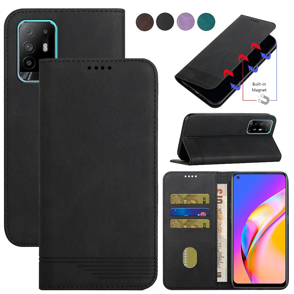 

Strong Mangetic Flip Cover for OPPO A52 A72 A92 A53 A73 A93 A54 A74 A94 PU Leather Wallet Case for OPPO A55 A95 A5 2020 A9 2020