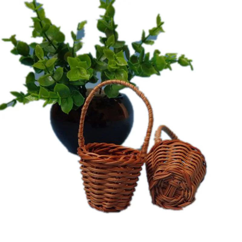 Mini Rattan Weaving Storage Basket Fruit Candy Dry Flower Organizer For Kindergarten Kids Gifts Decoration | Дом и сад