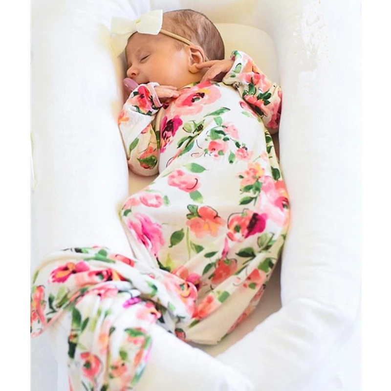 Цветочные Детские платья для новорожденных с длинным рукавом рыбий хвост бант