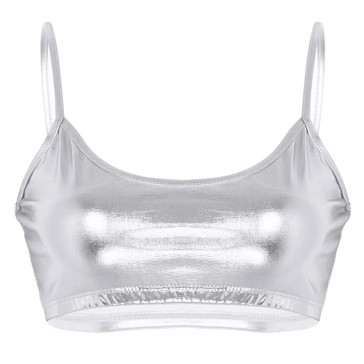 Женский камзол сексуальный укороченный топ блестящие металлические бретельки