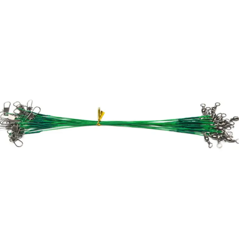 Рыболовная леска из нержавеющей стали 10 шт. поводок с вертлюжным креплением 12 27