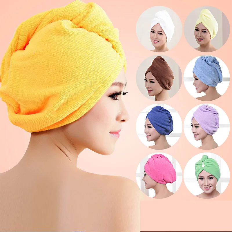 

Women Bathroom Super Absorbent Quick-drying Thicker microfiber Bath Towel Hair Dry Cap Salon Towel