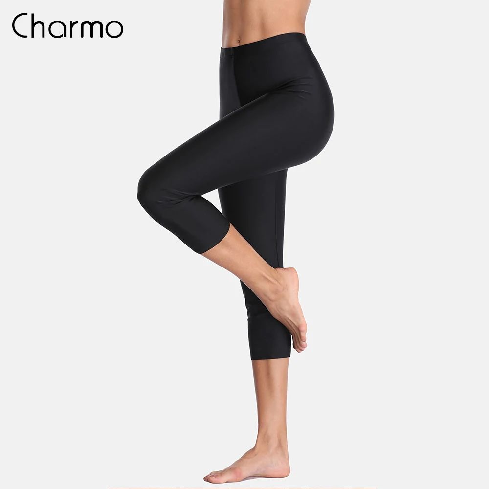 Женские Танкини с высокой талией спортивные штаны для плавания|Раздельный из