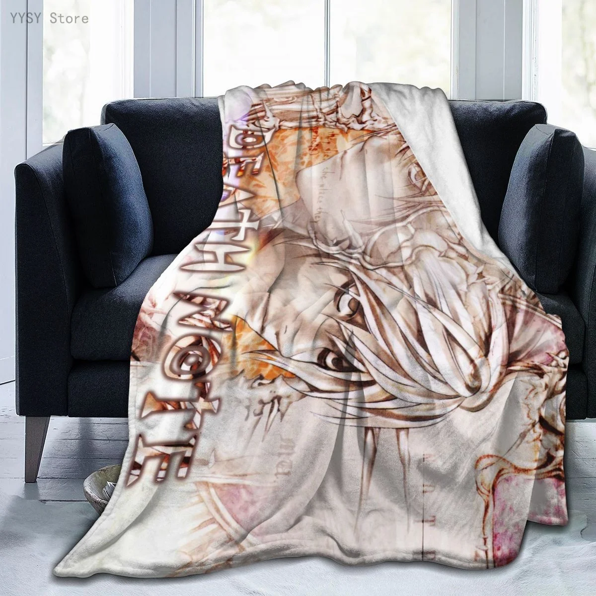 

Death Note-Manta de franela с принтом аниме, colcha de Sherpa, ropa de cama, sofa, microforro polar ultrasuave, 23