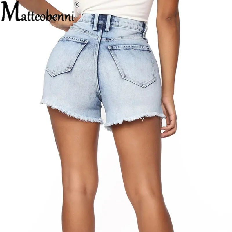 Streetwear Denim Shorts For Women 2021 Summer Fashion High Waist Ripped Cool With Tassel Pockets Casual Mini Short Jeans | Женская