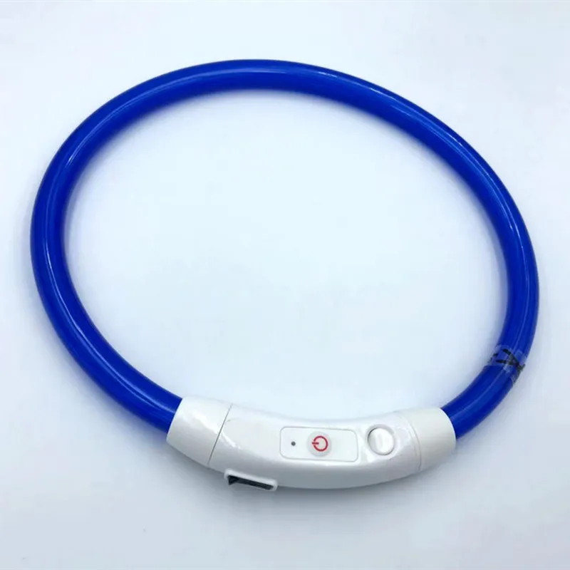 Регулируемый ошейник для собак с USB зарядкой перезаряжаемый светодиодный трубка